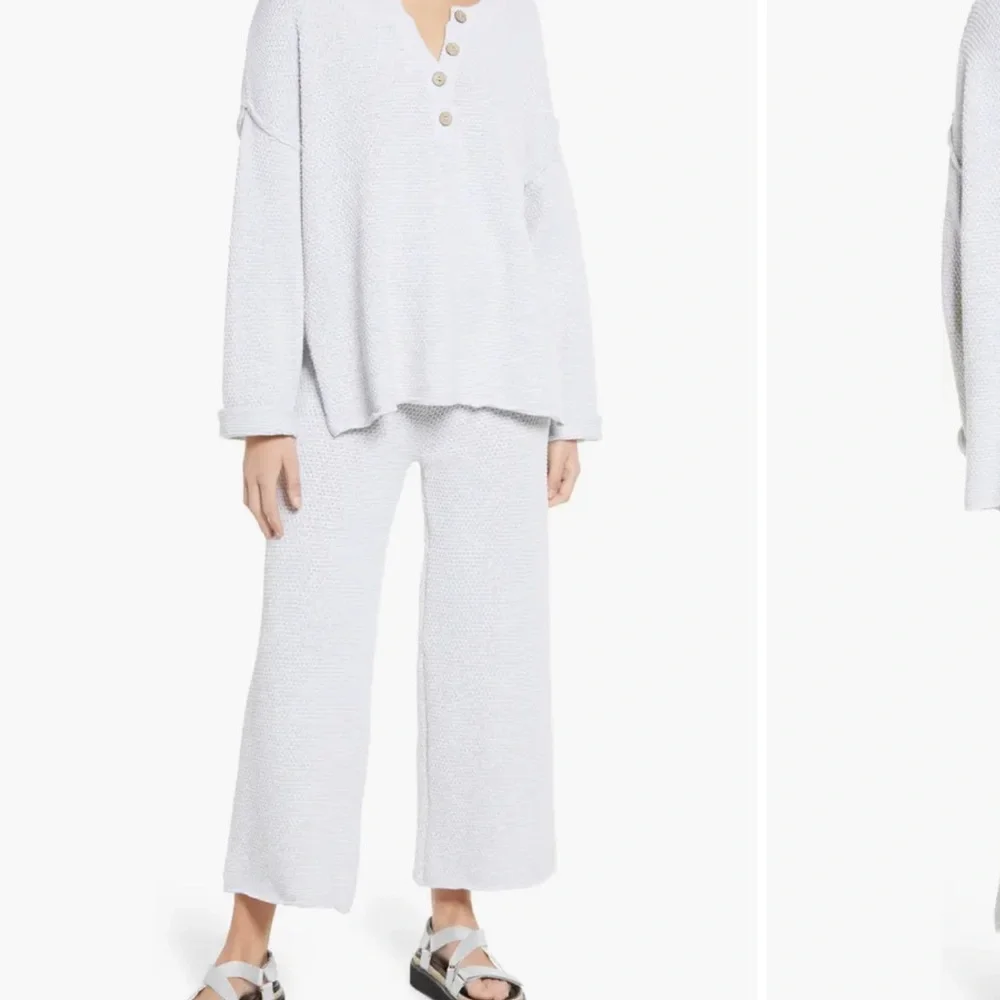 Free People Ivory Waffle Knit Hailee Beach Set - Picture 6 of 6